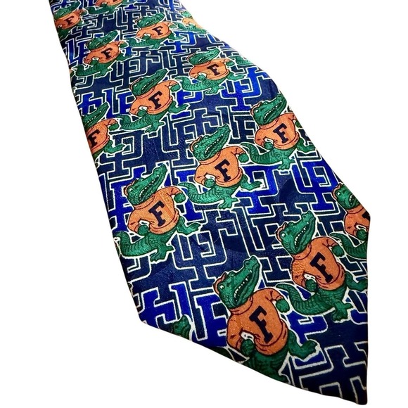 Vintage Florida Gators 100% Silk Tie Ralph Marlin Alligators UF Logo NCAA - Picture 1 of 5